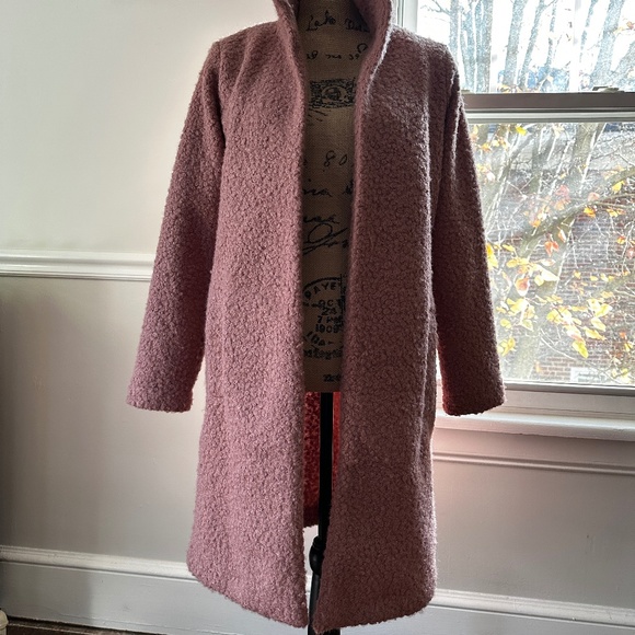 A New Day warm pink teddy open coat | size XS - Picture 2 of 8